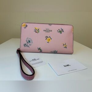Coach Dandelion Flower Large Phone Wallet Wristlet
